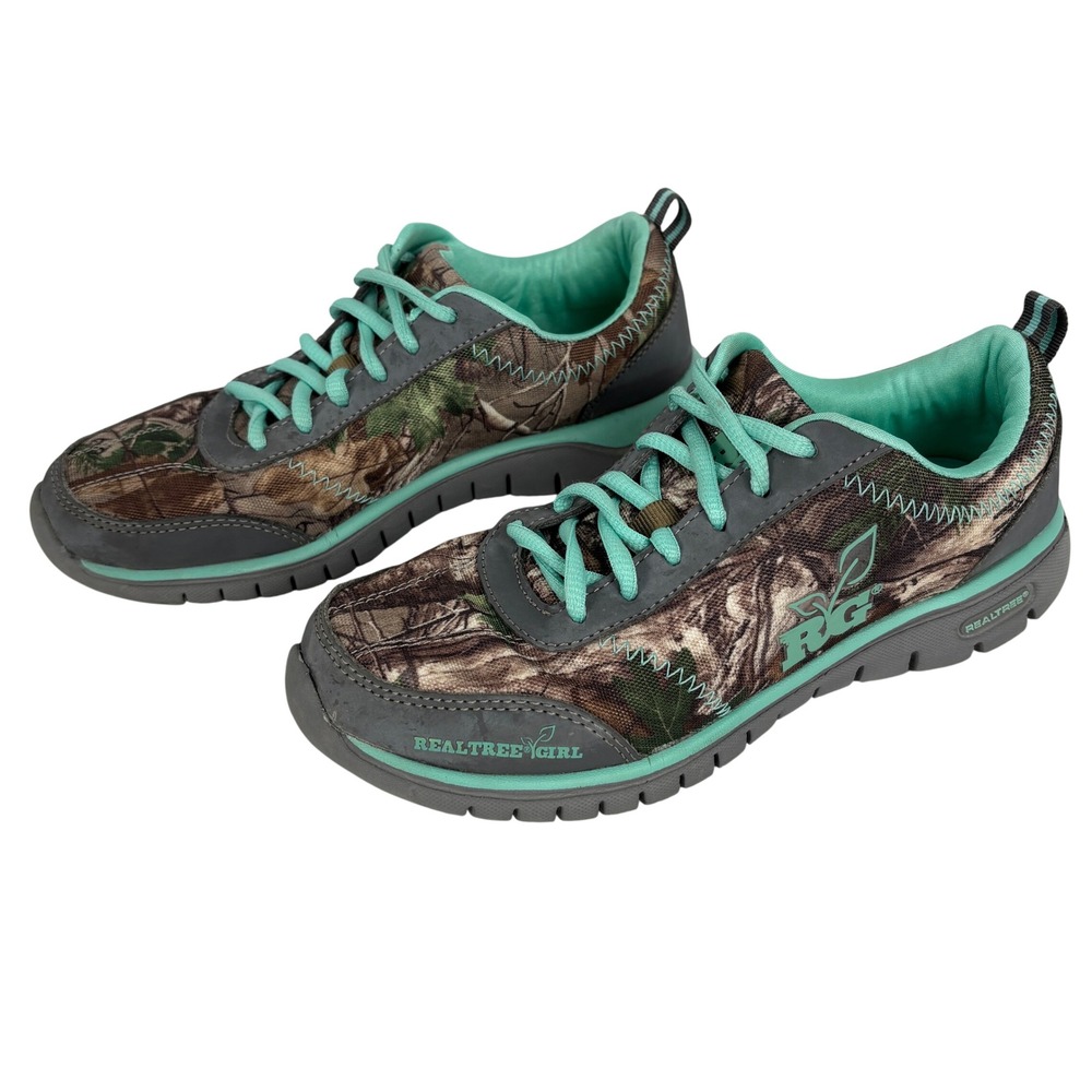 Realtree Girl Kendra Youth Sneakers 6.5 M Camo Teal Lightweight Comfort‎ Shoes